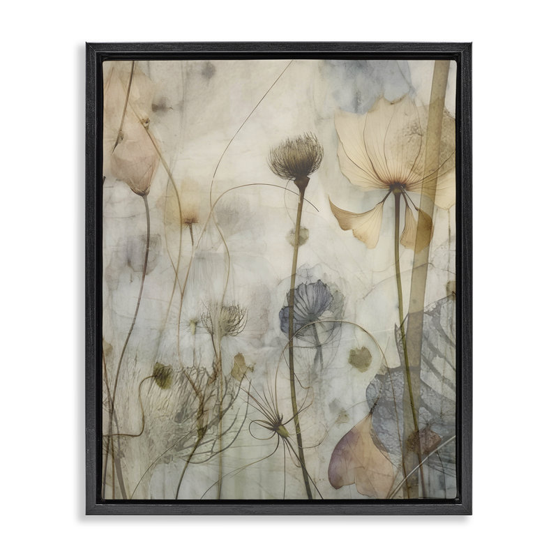 «Subtle Botanicals», art mural encadré sur toile flottante par lettré et doublé, H 21 po x l 17 po