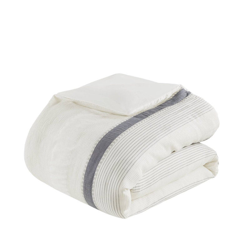 Murphy Full Blue Cotton Jacquard Comforter Set