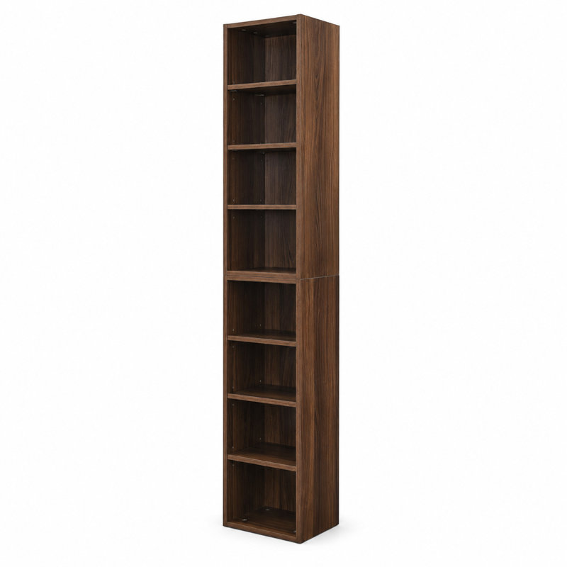 Bibliothèque standard en bois avec dispositif anti-basculement, Noyer