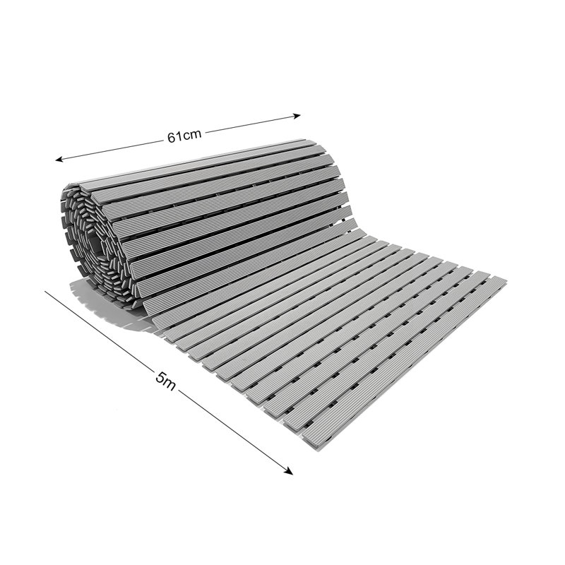 PVC DUCKBOARD SHOWER MAT PVC Non-Slip Shower Mat, Grey