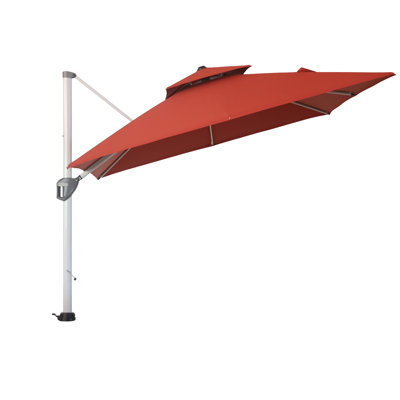 Roxas 360-Degree Rotation 118" Square Cantilever Umbrella with Cover