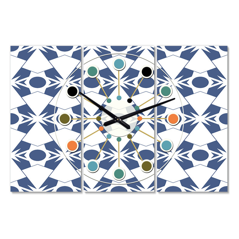 Très grande horloge murale rétro extra métrique i Mid-Century