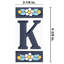 Sevillano 2.13" x 4.38" Ceramic Floral Address Letter Wall Tile in White/Blue