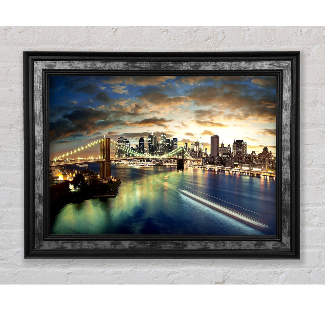 New York City Brooklyn Bridge Ansicht - Einzelner Bilderrahmen Kunstdrucke