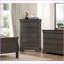 Commode à 5 tiroirs gris traditionnel Louis Philippe | Gris | Bois-2029918741