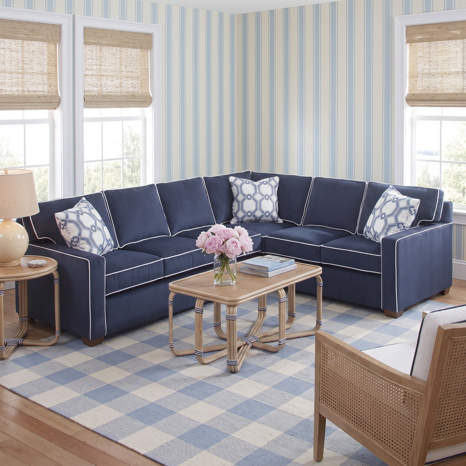 Ellora Two-Piece Corner Sectional With Sleeper, Java, Left Hand Facing, Marquis Dove Velvet; 0913-84