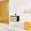 Meuble-lavabo 24 po avec lavabo en céramique. Porte à fermeture en douceur, noir. Armoire élégante
