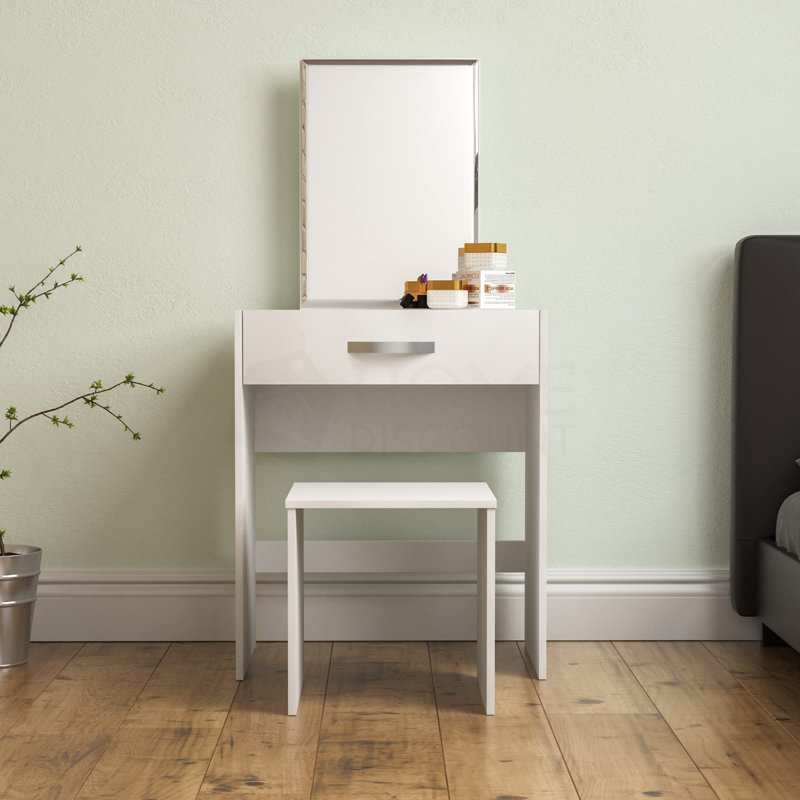 Elanora Dressing Table with Mirror, White