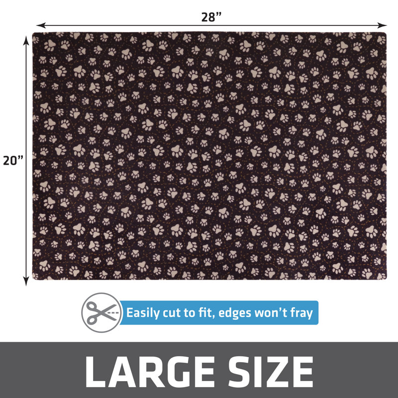 Tapis de litière original pour chat, contient le désordre de la boîte, protège les planchers, résistant à l'urine, lavable à la machine, doux pour les pattes de chat, absorbant, imperméable (20 po x 28 po) (Paw Path brun clair) (fabriqué aux États-Unis)