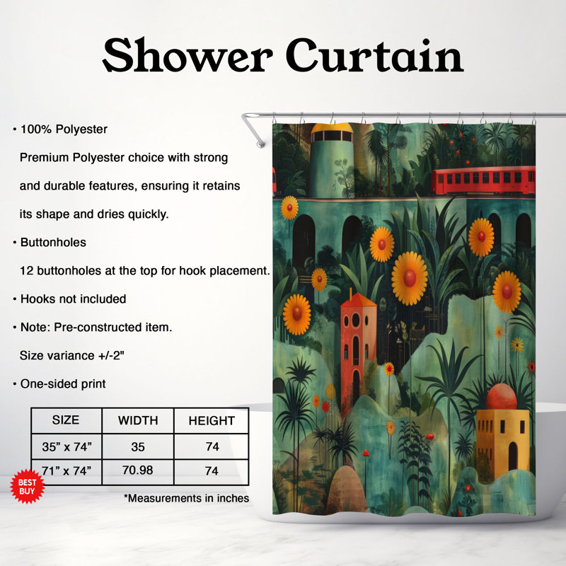 Rideau de douche Merry Train - Premium, H 74 po x l 71 po
