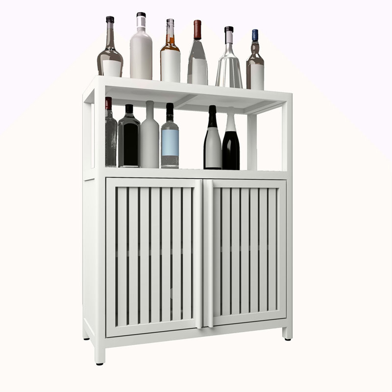 Meuble de rangement grande capacité en bambou, Blanc
