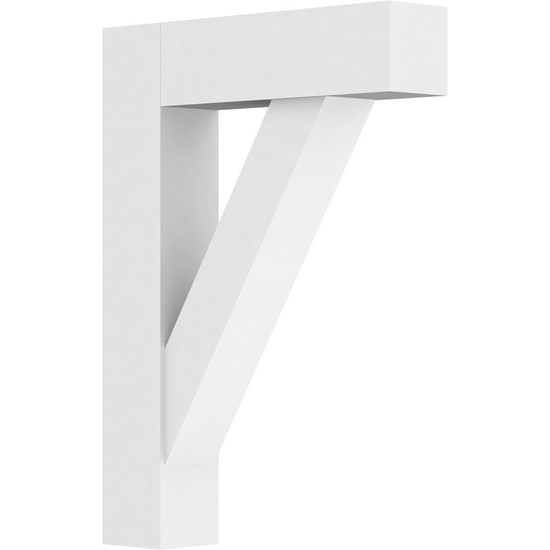 Support en PVC de qualité architecturale standard standard avec extrémités en bloc, H 22 po x l 3 po x P 16 po