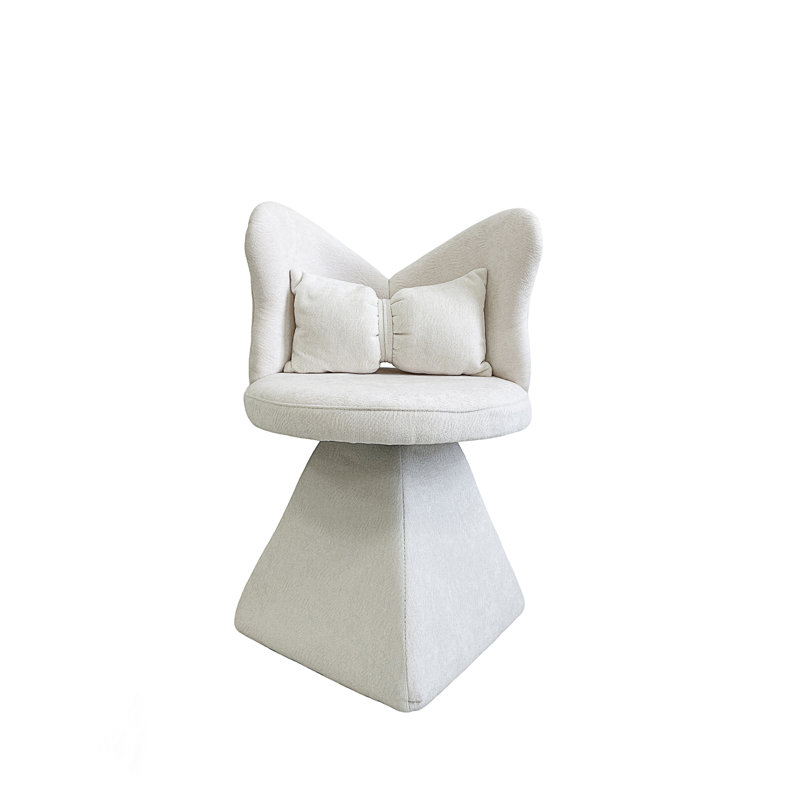 Fauteuil de coiffeuse avec dossier papillon, Blanc