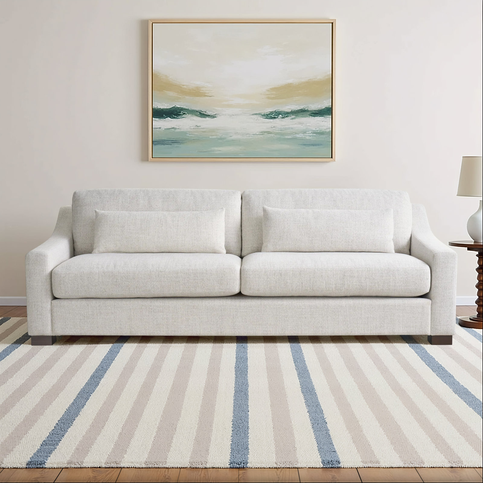 Brooklyn 96" Sofa in High Performance Monique Linen Fabric