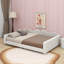 Upholstered Sherpa Fabric Bed With Cloud-Shaped Backrest-987434602-987434517