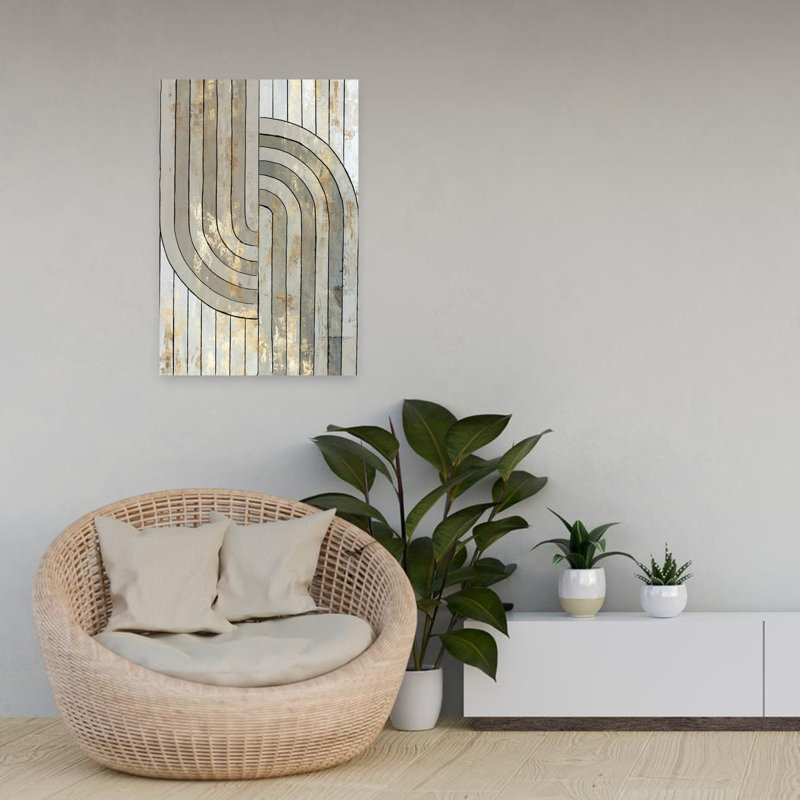 Art déco géométrique I, art abstrait géométrique minimaliste, H 24 po x l 16 po