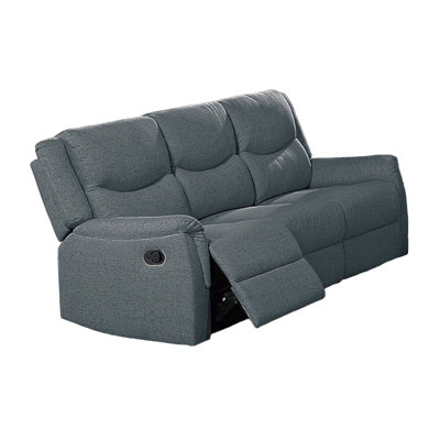 Ammy Manual Recliner Sofa, Pillow Arms, 75In Wood, Faux Burlap
