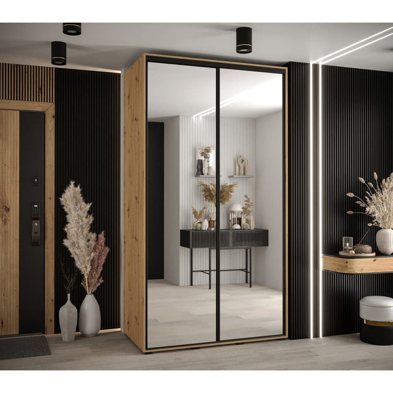 Callisa 2 Door Manufactured Wood Wardrobe, Oak Artisan
