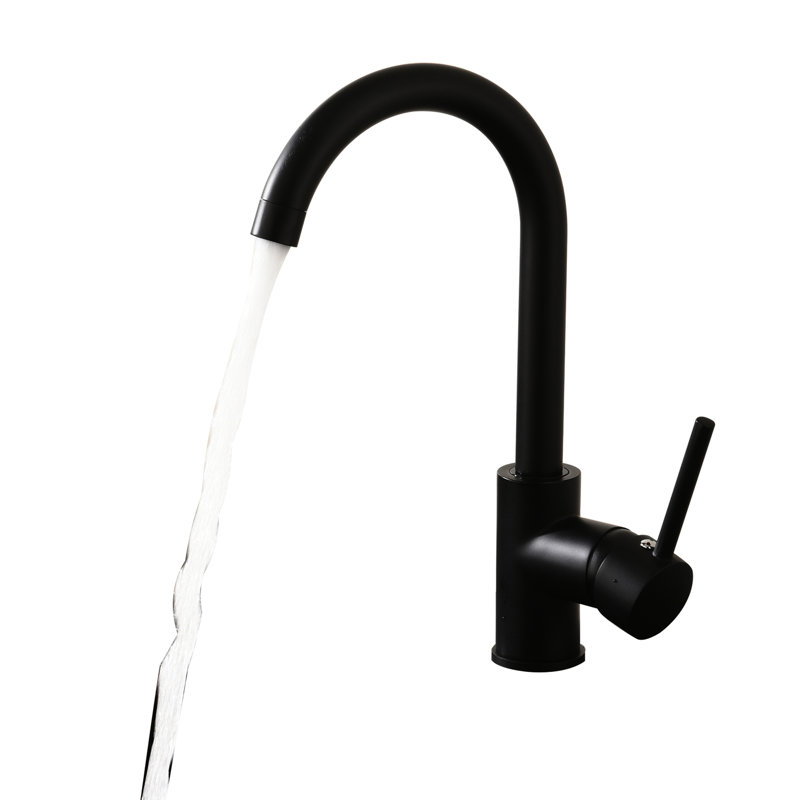 Modern Matte Black Kitchen Tap, Single Handle Stainless Steel Sink Faucet With Precise Control Handle, Commercial Tap Long-Lasting Durability And Functionality
