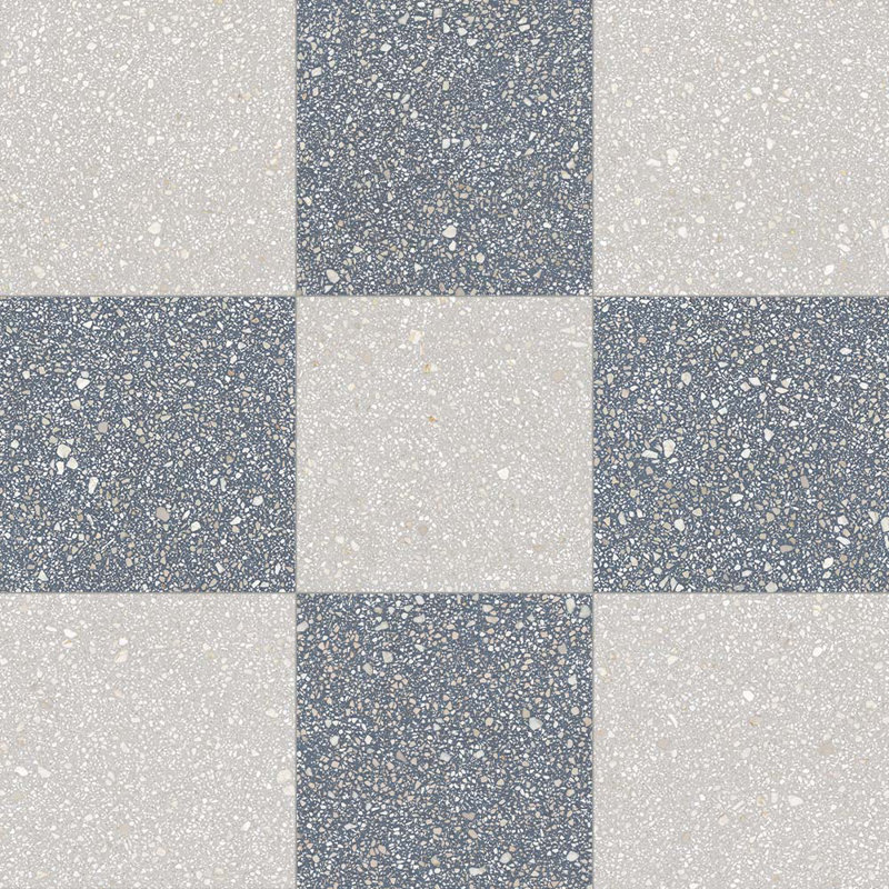 Lithos 12X12 Checkerboard Azul And Gris, Azul/Gris