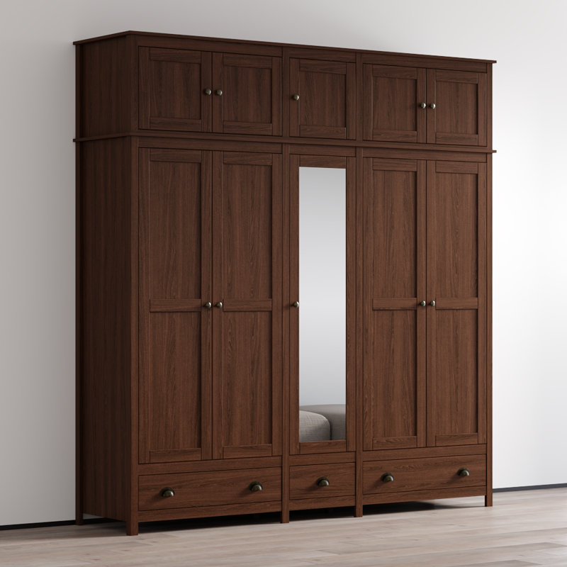 Armoire 86,7 po avec tablettes réglables Topazio, Noyer