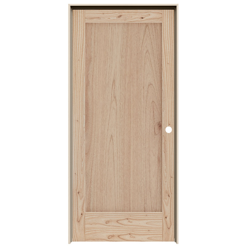 Porte intérieure pré-suspendue en cèdre blanc brut 1 face MODA, 24 po x 80 po, Côté gauche
