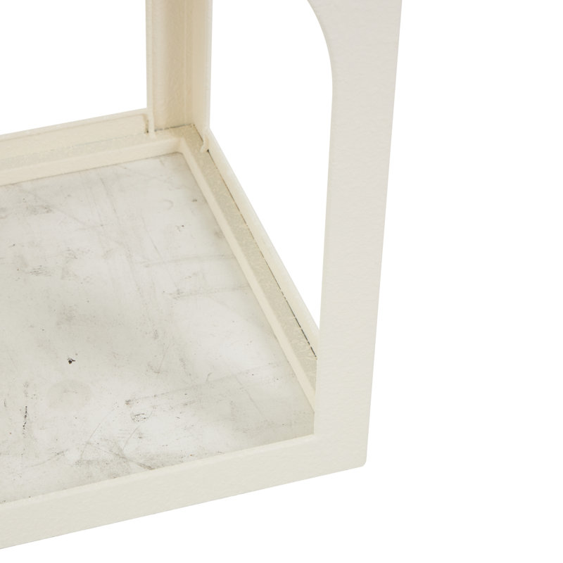 Cole And Grey Metal Nested Side End White Accent Table With Arched Cutouts Set
