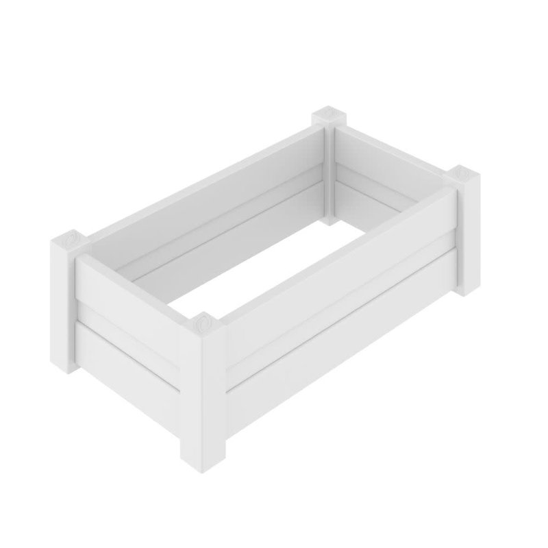 White Vinyl Raised Garden Bed with Reinforced Rails