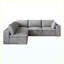 Canapé 99 po x 103 po en velours côtelé gris, siège modulaire à assise profonde et coussins amovibles, aucun assemblage requis-2045754935
