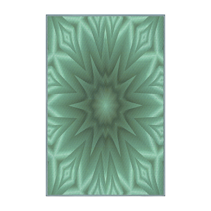 Tapis floral bleu sarcelle, Rectangle 5 pi x 7 pi