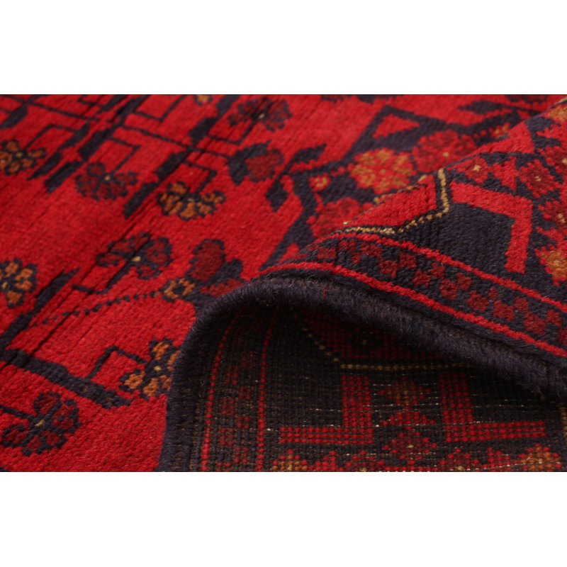 Tapis de zone en laine rouge 4 pi 2 po x 6 pi 6 po à main one-of-kind-noué la 2010s esari turque Allaina
