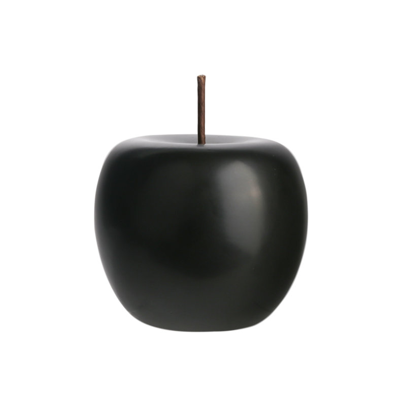 Figurine pomme en porcelaine Lahaina, Noir, H 6,25 po x l 5,5 po x P 5,5 po