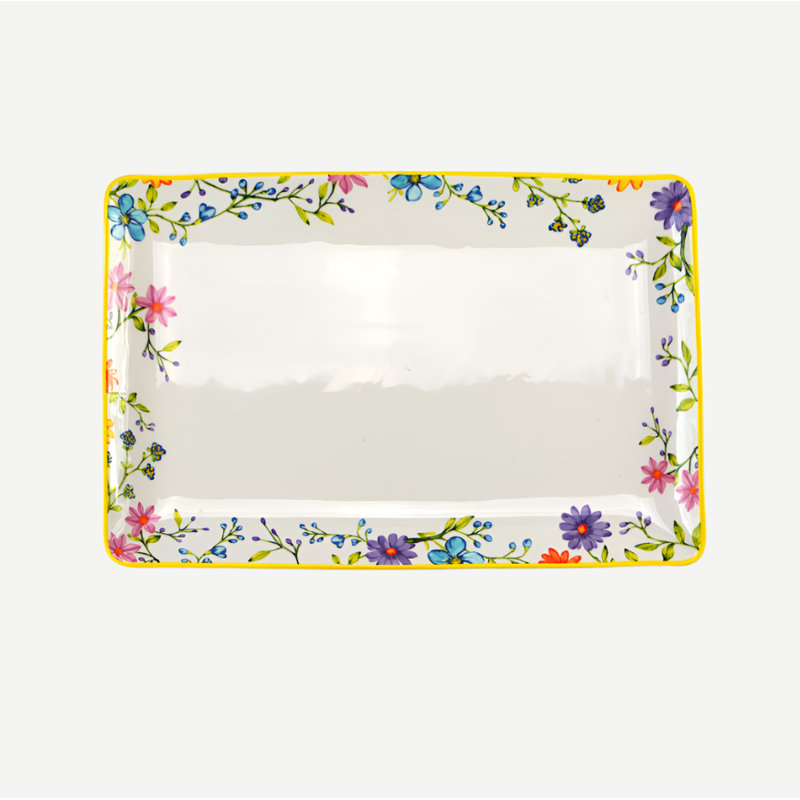 Plateau de service rectangulaire 16,5 pouces Charlotte