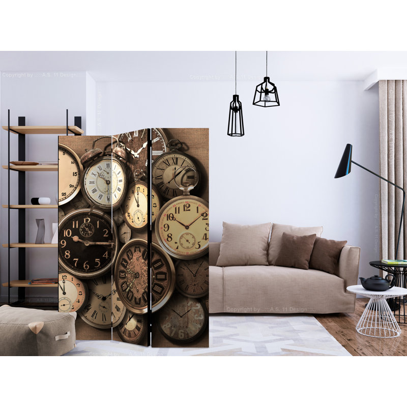 Oriska 172cm H Solid Wood Folding Room Divider, 3