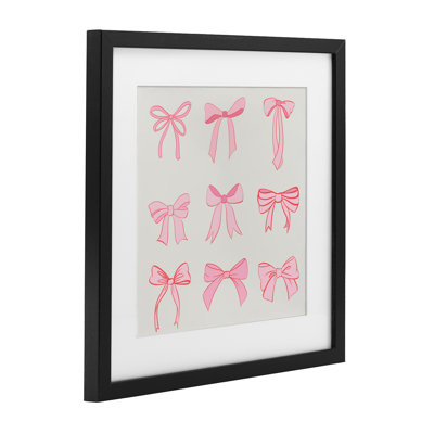 Imprimé sous-verre rose à rubans coquette, design par Emily Navas