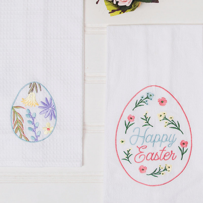 Easter Floral Egg Towel