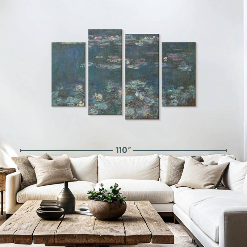 Avery Waterlilies Green Reflections, 48" H x 75" W