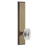 Grandeur Carré Tall Plate Passage with Baguette Clear Crystal Door Knob