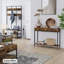Console rectangulaire en bois massif brun-1750556180
