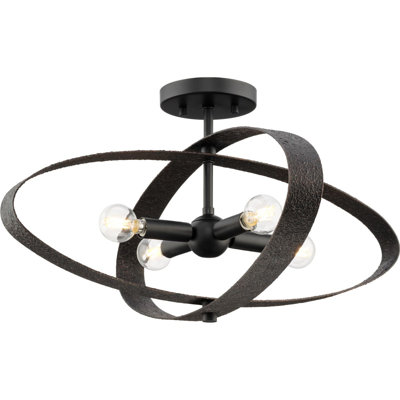 Plafonnier semi-encastré à quatre lumières 24 po