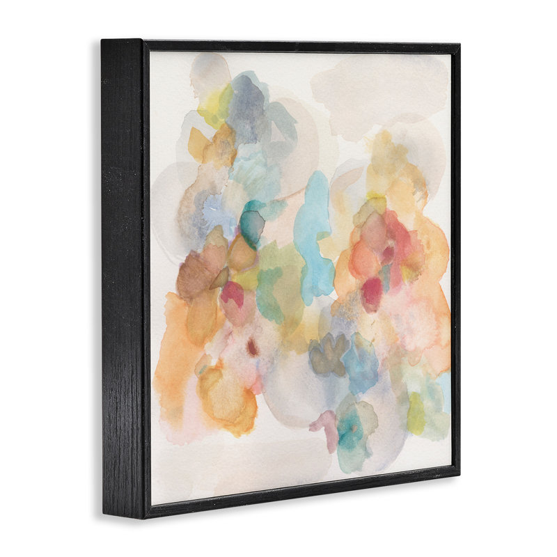 Douce aquarelle abstraite, giclée par Jodi Fuchs, Giclée encadrée noir minuit, H 12 po x l 12 po x P 1,5 po