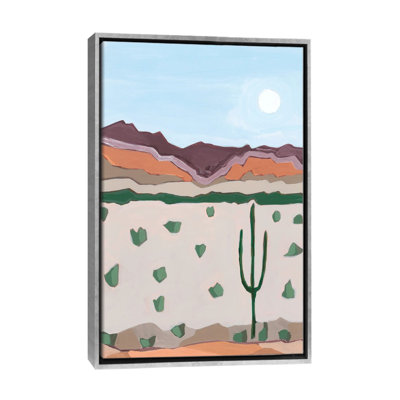 Lune sur cactus, 2023 - reproduction d'art murale - toile encadrée