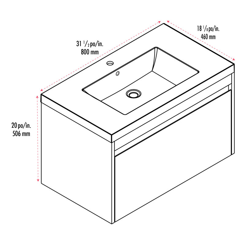 Ensemble de meuble-lavabo simple 32 po