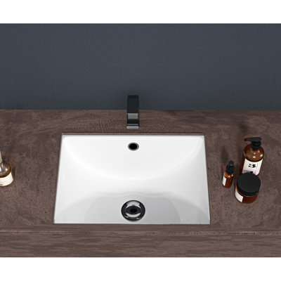 Stain Ceramic Undermount Bathroom Sink With Overflow - 20.48"X15", Elegant Design For Home And Public Spaces 20.48X15x7.6, Polished, , Bathrooms