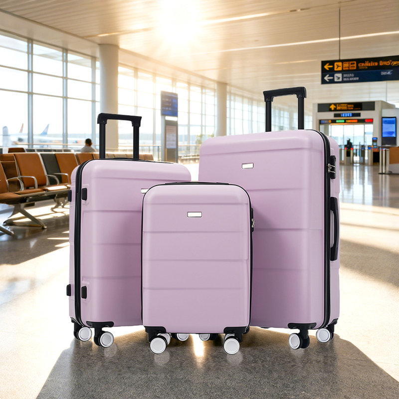 Valise à roulettes doubles Hardshell, Rose / Mauve