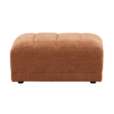 Lula Hardwood Upholstered Ottoman, Terracotta