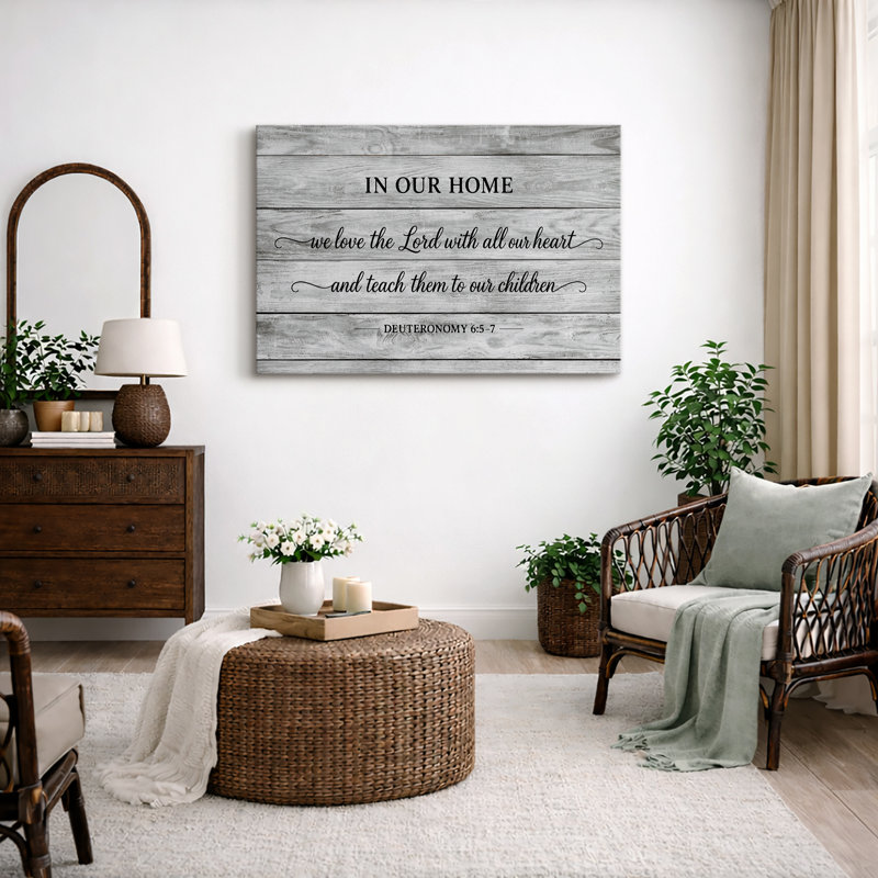 Faith Home Scripture Art, salon, photos, impression sur toile encadrée, H 24 po x l 36 po x P 1,5 po, Toile tendue