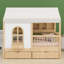 Lit House avec 2 grands tiroirs, bibliothèque latérale avec bande DEL-1704805830