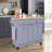 Kitchen Island With Rubber Wood Countertop, Kitchen Cart On 5 Wheels With Storage Cabinet And 2 Top Drawers And A Center Double Layered Storage Drawer For Dinning Room-694005530