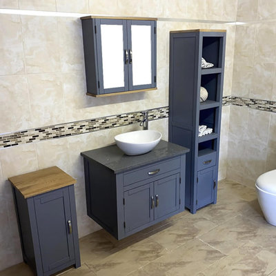 Braunste 750mm Single Bathroom Vanity with Vessel Ceramic Basin